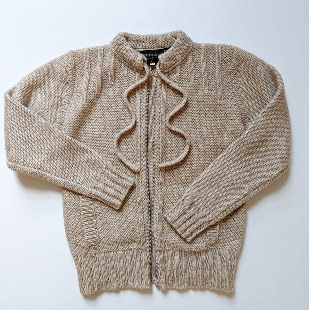 Vintage pure wool zip sweater